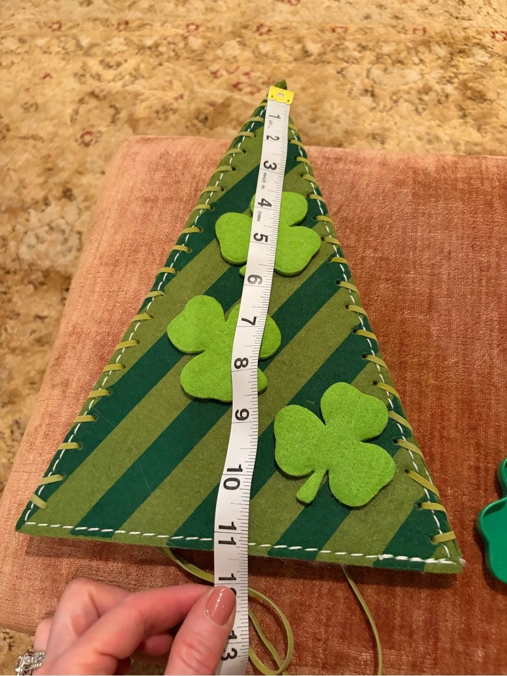 NWT vintage St. Patrick's Green Striped Party Hat Shamrock tupperware iconic